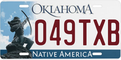 OK license plate 049TXB