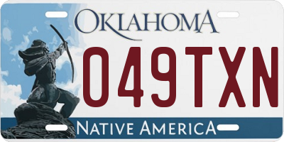 OK license plate 049TXN
