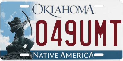 OK license plate 049UMT