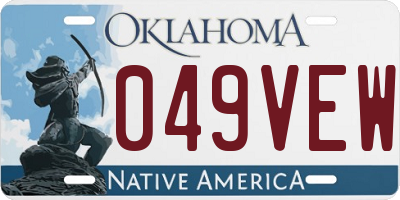 OK license plate 049VEW