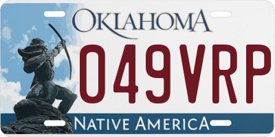 OK license plate 049VRP