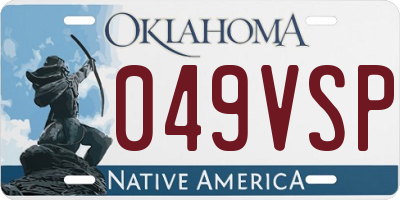OK license plate 049VSP