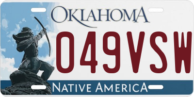 OK license plate 049VSW