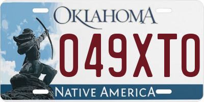 OK license plate 049XTO