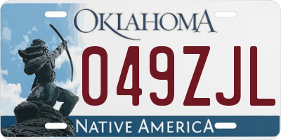 OK license plate 049ZJL
