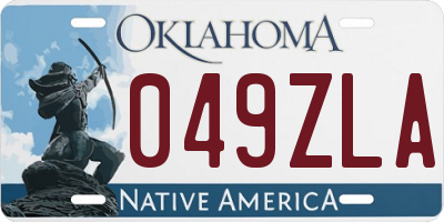 OK license plate 049ZLA