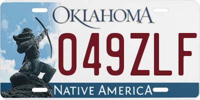 OK license plate 049ZLF
