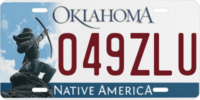 OK license plate 049ZLU