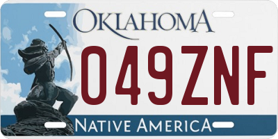 OK license plate 049ZNF
