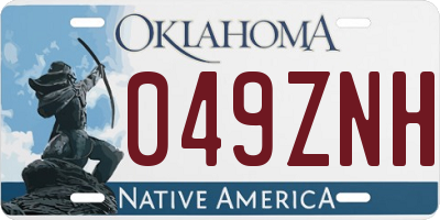 OK license plate 049ZNH