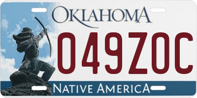 OK license plate 049ZOC