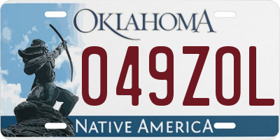 OK license plate 049ZOL