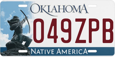 OK license plate 049ZPB