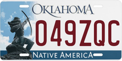 OK license plate 049ZQC