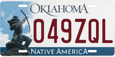OK license plate 049ZQL