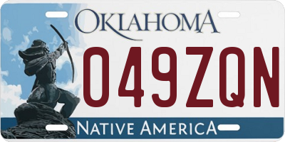 OK license plate 049ZQN