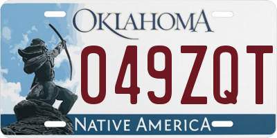 OK license plate 049ZQT