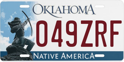 OK license plate 049ZRF