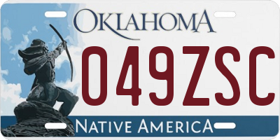 OK license plate 049ZSC