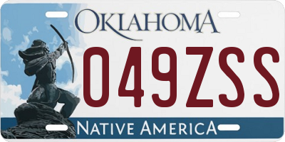 OK license plate 049ZSS
