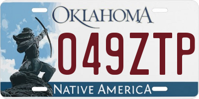 OK license plate 049ZTP