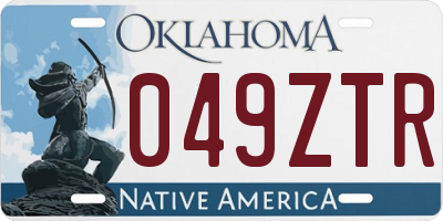 OK license plate 049ZTR