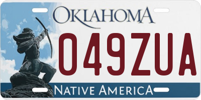 OK license plate 049ZUA
