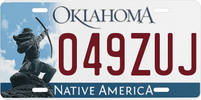 OK license plate 049ZUJ
