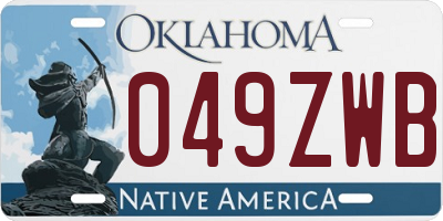 OK license plate 049ZWB