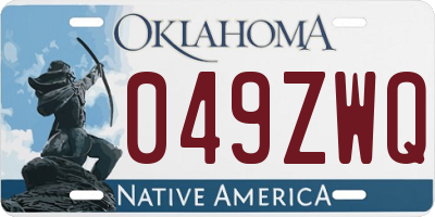 OK license plate 049ZWQ