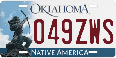 OK license plate 049ZWS