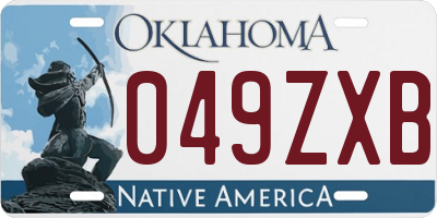 OK license plate 049ZXB
