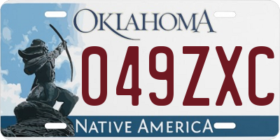 OK license plate 049ZXC