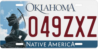 OK license plate 049ZXZ