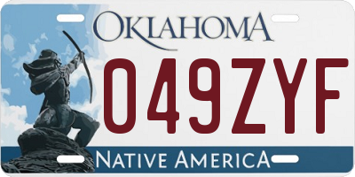 OK license plate 049ZYF