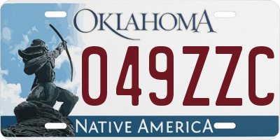 OK license plate 049ZZC