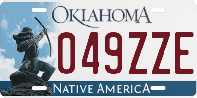 OK license plate 049ZZE