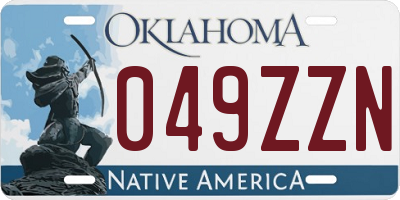 OK license plate 049ZZN