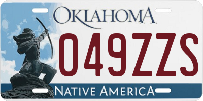 OK license plate 049ZZS