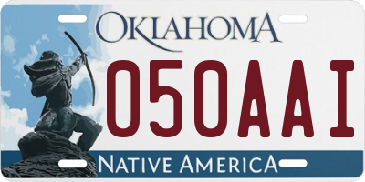 OK license plate 050AAI