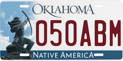 OK license plate 050ABM