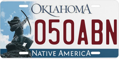 OK license plate 050ABN