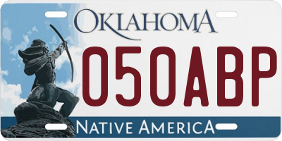 OK license plate 050ABP