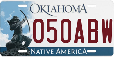 OK license plate 050ABW