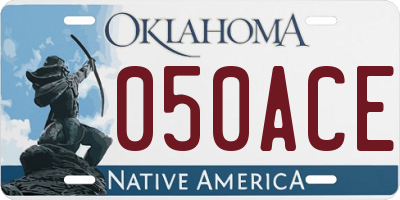 OK license plate 050ACE