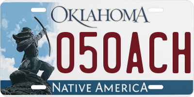 OK license plate 050ACH