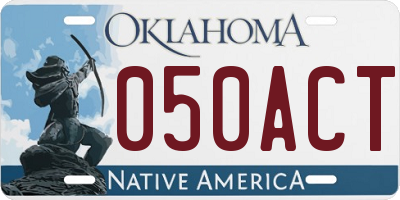 OK license plate 050ACT