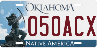 OK license plate 050ACX