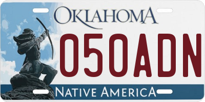 OK license plate 050ADN