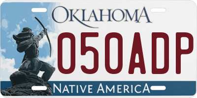 OK license plate 050ADP